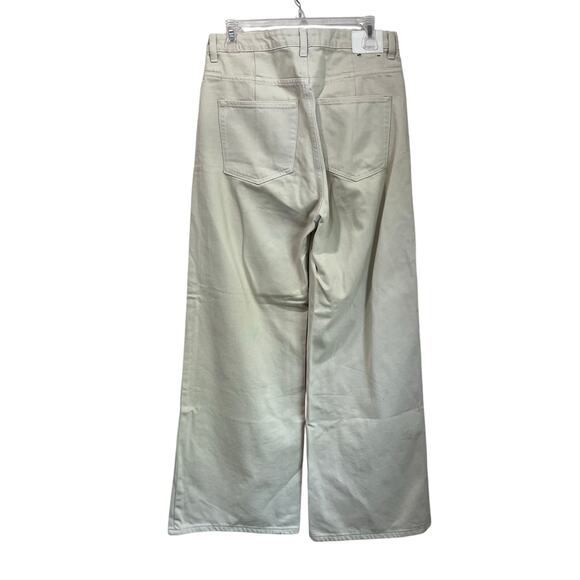 ASOS Weekday ACE High Rise Wide Jeans 100% Cotton In Beige Size 28 - Picture 3 of 14